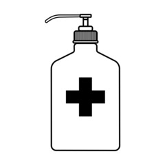 Fototapeta premium hygienic and sanitation bottle Line art. Flat design bottle vector icon.