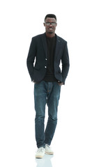 serious young business men . isolated on white