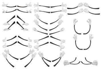 Obraz premium Set of Vector Cartoon Illustrations. Hands with Different Gestures for you Design