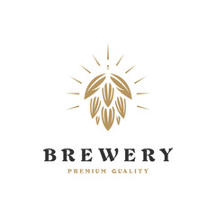 Fototapeta premium Brewing company logo. Brewing logo. Vintage brewing logo vector