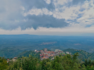 Panoramic view of the village of Piminoro, in Calabria.