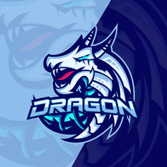Mythological animals dragon sport esport gaming mascot logo template for streamer team