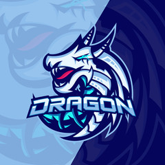 Mythological animals dragon sport esport gaming mascot logo template for streamer team © Guna Studio