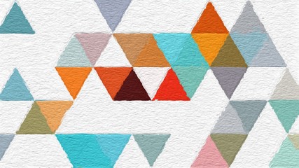 Colorful triangles pattern with a rough texture background. Background texture wall and have copy space for text. Picture for creative wallpaper or design art work.