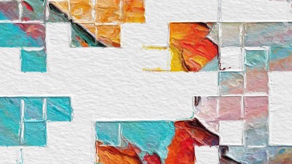 colorful abstract mosaic with a rough texture background. colorful square pattern background. Picture for creative wallpaper or design art work. Backdrop have copy space for text.