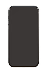 Modern Smartphone Mock Up Isolated on White Background. 3D Render.