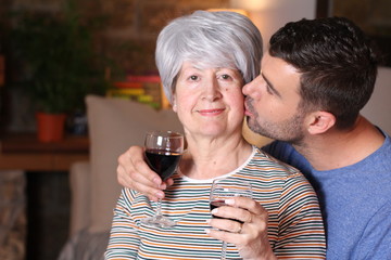 Tender couple with an age difference 