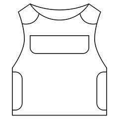 black and white flat vector icon of body armor