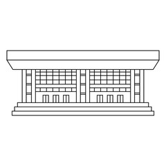 black and white flat vector icon of mall centre