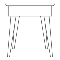 black and white flat vector icon of stool