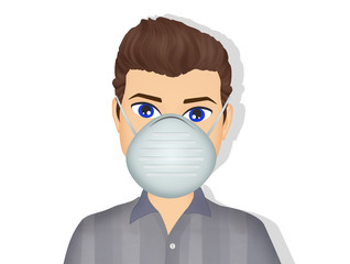 illustration of man with surgical mask