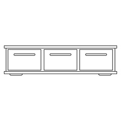 black and white flat vector icon of tv table