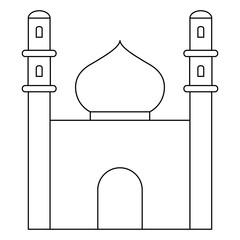 black and white flat vector icon of temple
