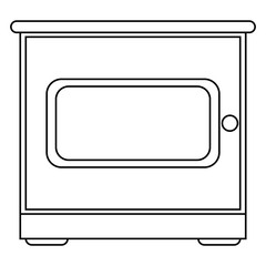 black and white flat vector icon of bedside table