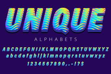 Unique gradient alphabet letter effect