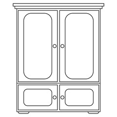 black and white flat vector icon of wardrobe