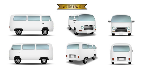 Van, minibus, taxi isolate on the background. Ready to apply to your design. Vector illustration.