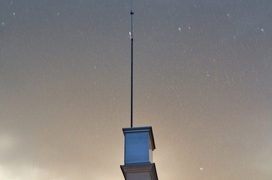 Lightning rod and rain