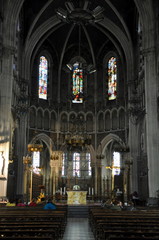 Fototapeta na wymiar Sanctuary of the Mother of God in Lourdes - pilgrimage center