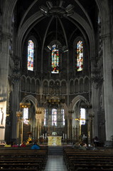 Naklejka premium Sanctuary of the Mother of God in Lourdes - pilgrimage center