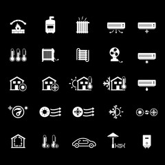 Heating and cooling systems icon set	
