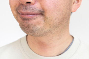 Obraz premium 無精ひげの男の口元