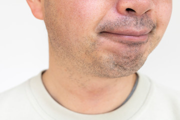 Fototapeta premium 無精ひげの男の口元