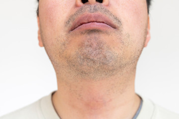 Obraz premium 無精ひげの男の口元