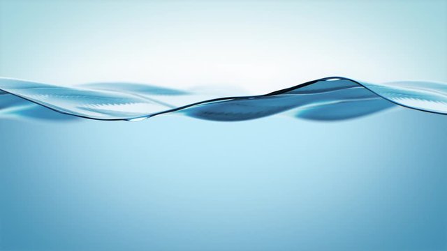 Beautiful Water Surface Waving Close-up Seamless. Pure Blue Water Flowing in Slow Motion Looped 3d Animation. 4k Ultra HD 3840x2160