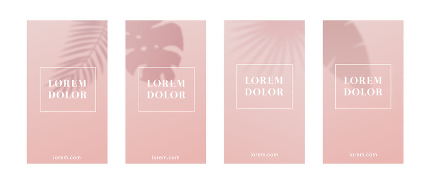 Pink mobile background or template with leaf shadow.