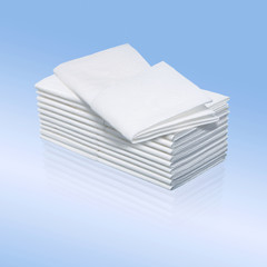 paper handkerchief isolated on light blue