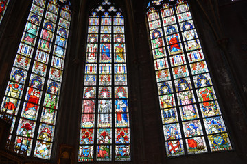 Vitraux de l'église Saint Jacques de Tournai, Belgique