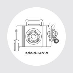 Obraz premium technical service concept on gray background