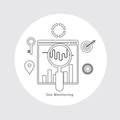 seo monitoring campaign for with icons