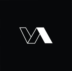 Initial based modern and minimal Logo. AV VA letter trendy fonts monogram icon symbol. Universal professional elegant luxury alphabet vector design - obrazy, fototapety, plakaty