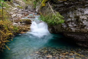 Fototapeta na wymiar Johnston Canyon waterfall, Banff, Alberta Kanada travel destination