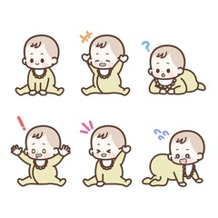 赤ちゃんの表情バリエーション斜め向き
