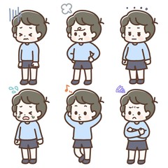 男の子の表情バリエーション斜め向き