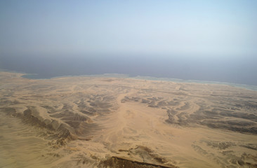 Desert with rocks, top view
