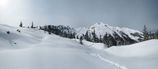 Panorama beim Schneeschuhgehen in der Wildschönau