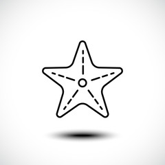Starfish line icon. Vector illustration. 