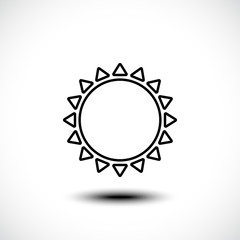 Sun line icon. Sunny weather concept. Forecast climate. Vector Illustration