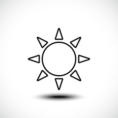 Sun line icon. Sunny weather concept. Forecast climate. Vector Illustration