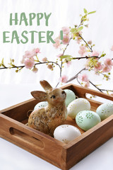 Easter card with eggs and bunny