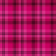 Seamless pattern in awesome bright pink and black colors for plaid, fabric, textile, clothes, tablecloth and other things. Vector image.