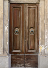 Old wooden door showing signs of neglect