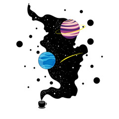Vector illustration of space from coffee inspiration