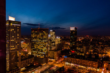 Warszawa warsaw noc nocą wieżowce panorama © Dariusz