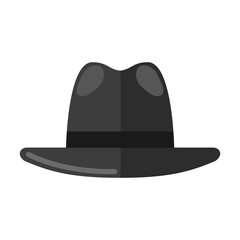 Hat the Homburg. Flat icon.