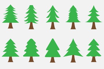 Set of Christmas Tree. Vector design.  